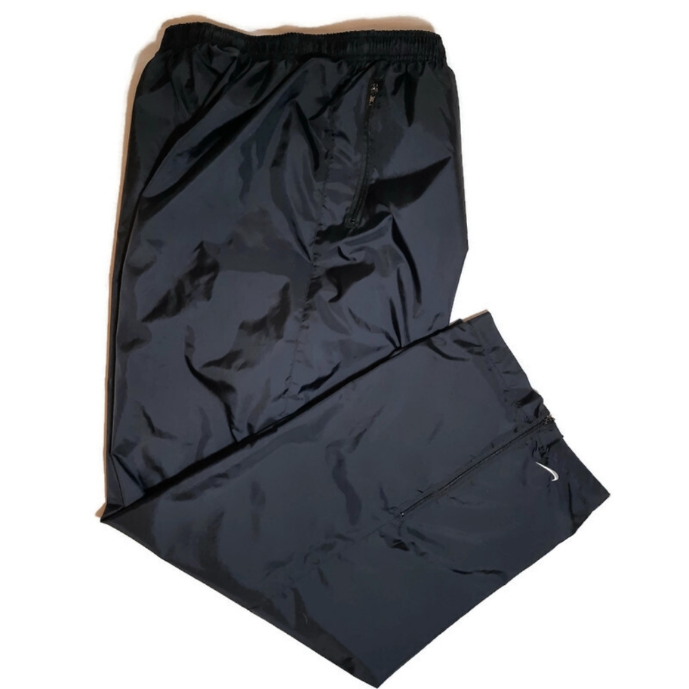 Nike Men's Windbreaker Lined Baggy Elastic Drawstring Black Pants Size XL